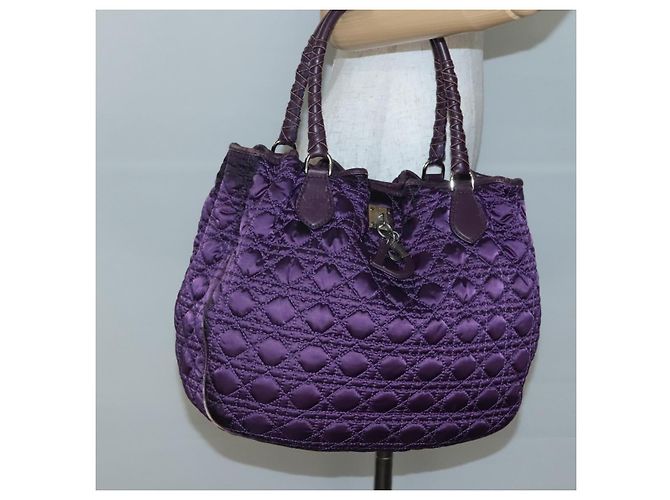 Borsa Tote Canage Christian Dior in nylon viola argento autentica ep10801 - vista 22