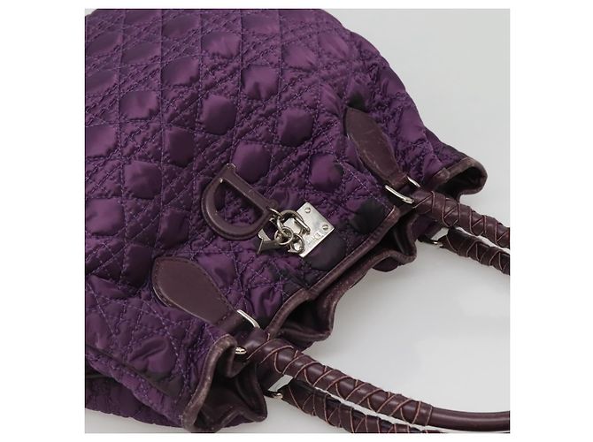 Borsa Tote Canage Christian Dior in nylon viola argento autentica ep10801 - vista 6