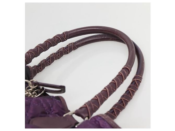 Borsa Tote Canage Christian Dior in nylon viola argento autentica ep10801 - vista 8