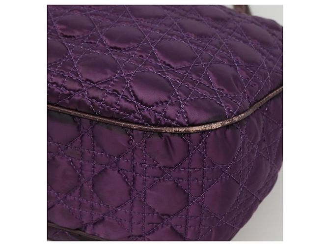 Borsa Tote Canage Christian Dior in nylon viola argento autentica ep10801 - vista 9