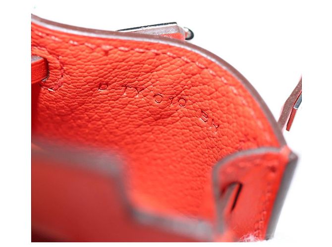 Hermès HERMES Micro Kelly Bag Charm Pelle Arancione Auth 141175SM - vista 11