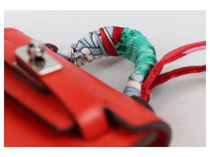 Hermès HERMES Micro Kelly Bag Charm Pelle Arancione Auth 141175SM - vista 14
