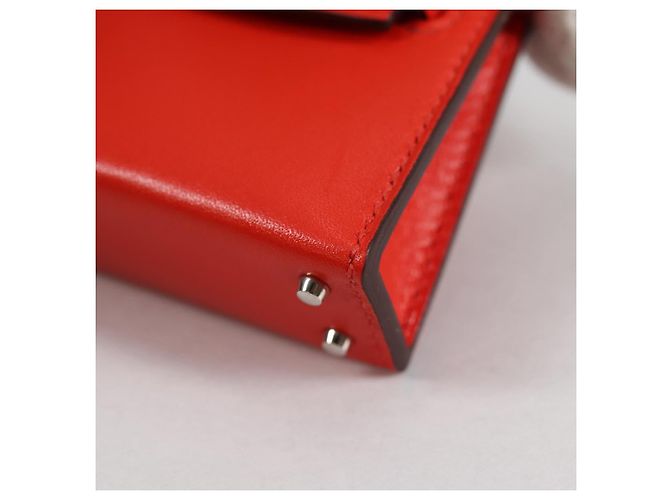 Hermès HERMES Micro Kelly Bag Charm Pelle Arancione Auth 141175SM - vista 17