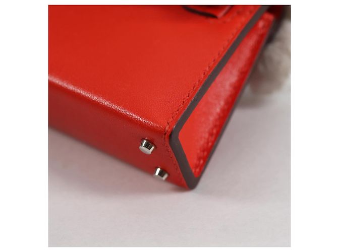 Hermès HERMES Micro Kelly Bag Charm Pelle Arancione Auth 141175SM - vista 19