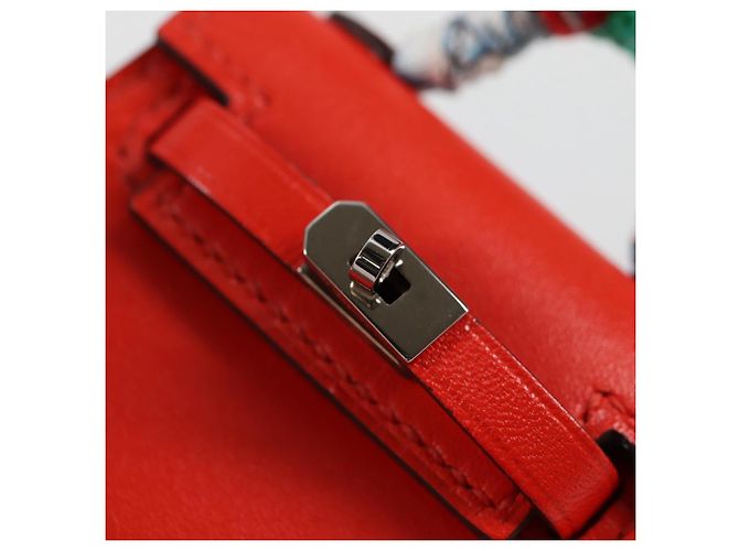 Hermès HERMES Micro Kelly Bag Charm Pelle Arancione Auth 141175SM - vista 20
