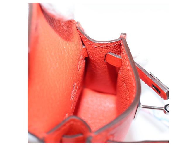 Hermès HERMES Micro Kelly Bag Charm Pelle Arancione Auth 141175SM - vista 22