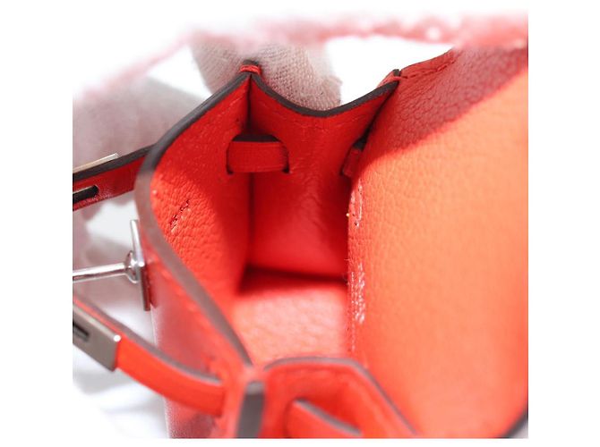 Hermès HERMES Micro Kelly Bag Charm Pelle Arancione Auth 141175SM - vista 23