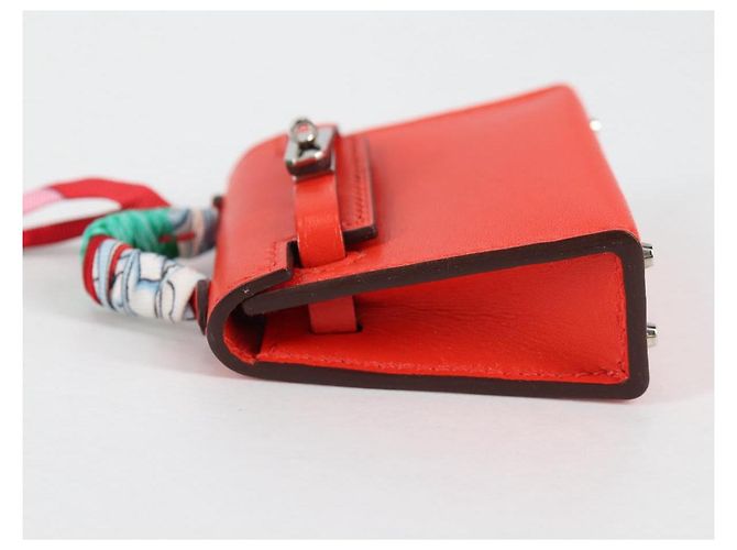 Hermès HERMES Micro Kelly Bag Charm Pelle Arancione Auth 141175SM - vista 3
