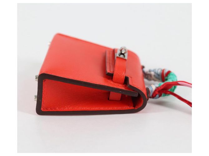 Hermès HERMES Micro Kelly Bag Charm Pelle Arancione Auth 141175SM - vista 4