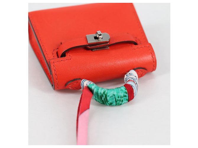 Hermès HERMES Micro Kelly Bag Charm Pelle Arancione Auth 141175SM - vista 6