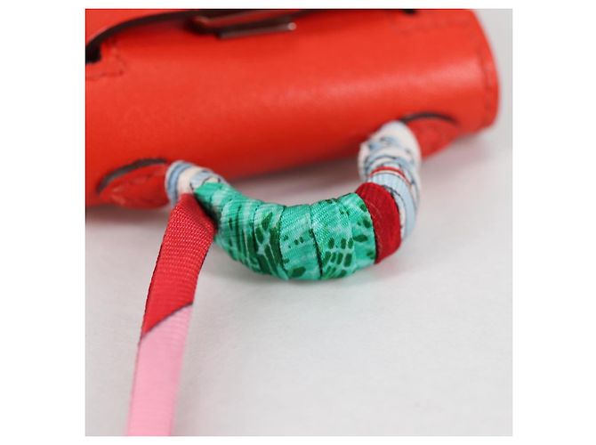 Hermès HERMES Micro Kelly Bag Charm Pelle Arancione Auth 141175SM - vista 7