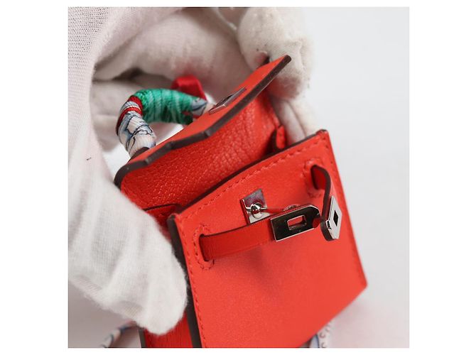 Hermès HERMES Micro Kelly Bag Charm Pelle Arancione Auth 141175SM - vista 9