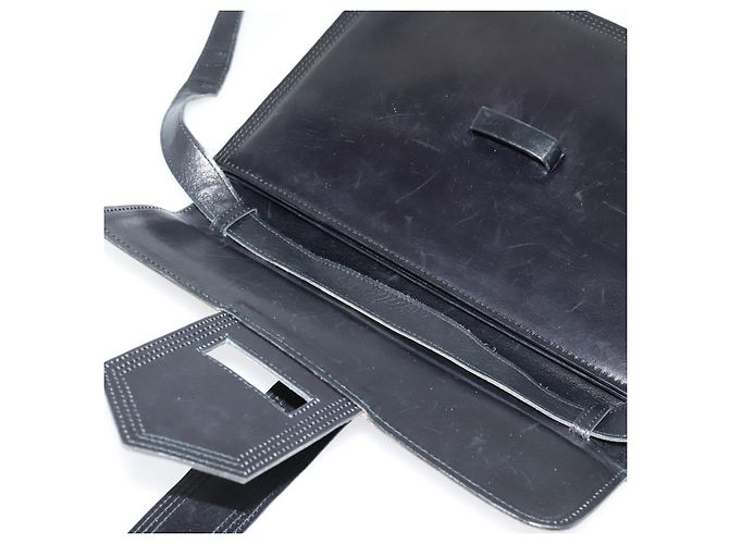 Borsa a Spalla in Pelle Nera e Dorata SAINT LAURENT Auth bs29361 Nero D'oro - vista 10