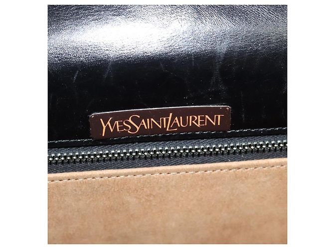 Borsa a Spalla in Pelle Nera e Dorata SAINT LAURENT Auth bs29361 Nero D'oro - vista 17