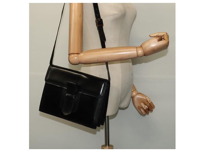 Borsa a Spalla in Pelle Nera e Dorata SAINT LAURENT Auth bs29361 Nero D'oro - vista 21