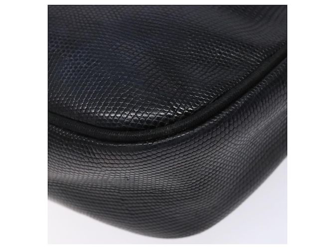 Borsa a Spalla Vala in Pelle Embossata Nera e Oro Auth BA5268 di Salvatore Ferragamo Nero D'oro - vista 16