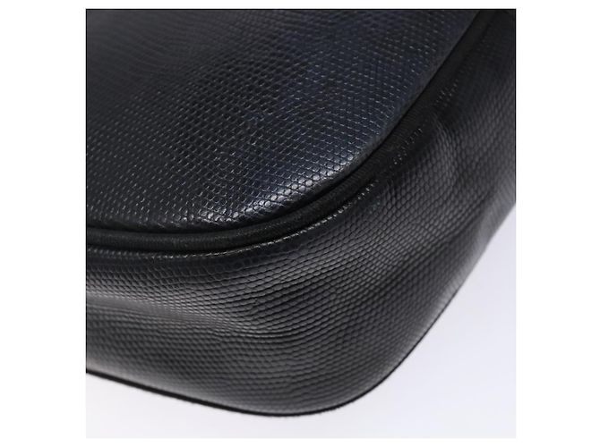 Borsa a Spalla Vala in Pelle Embossata Nera e Oro Auth BA5268 di Salvatore Ferragamo Nero D'oro - vista 17