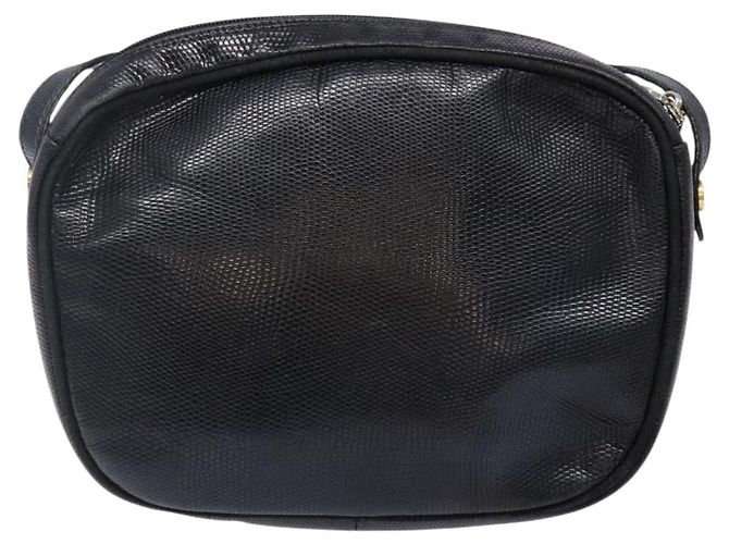 Borsa a Spalla Vala in Pelle Embossata Nera e Oro Auth BA5268 di Salvatore Ferragamo Nero D'oro - vista 2