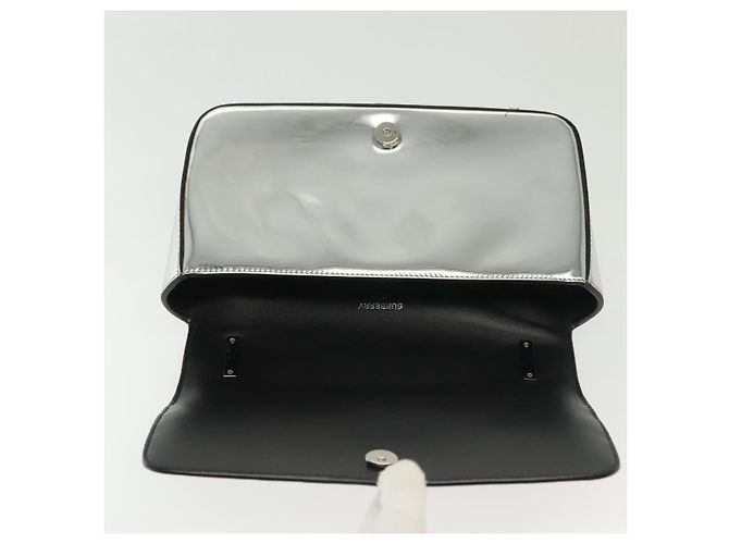 Borsa a Spalla BURBERRY Catena Smalto Argento Auth 140195 - vista 10