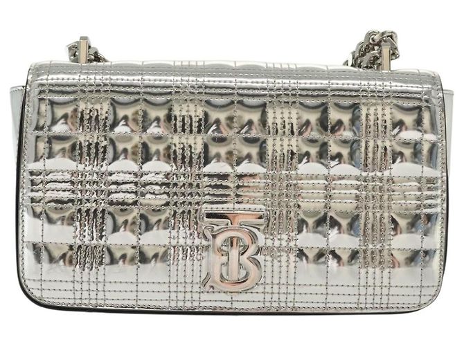 Borsa a Spalla BURBERRY Catena Smalto Argento Auth 140195 - vista 13