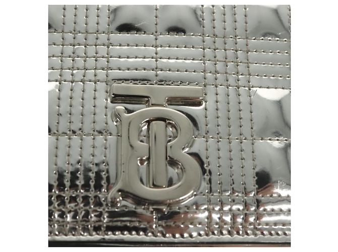 Borsa a Spalla BURBERRY Catena Smalto Argento Auth 140195 - vista 19