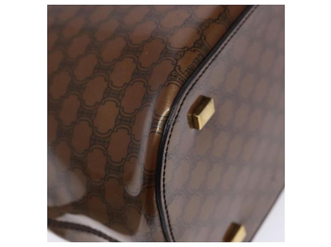 Céline CELINE Macadam Canvas Handtasche Emaille Braun Gold Auth 142207 Golden - Ansicht 14