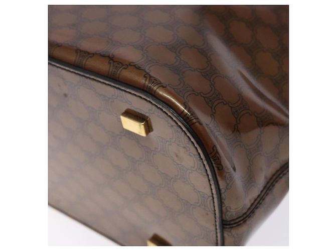Céline CELINE Macadam Canvas Handtasche Emaille Braun Gold Auth 142207 Golden - Ansicht 15