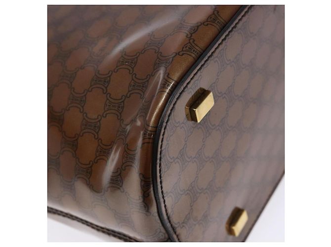 Céline CELINE Macadam Canvas Handtasche Emaille Braun Gold Auth 142207 Golden - Ansicht 16