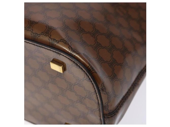 Céline CELINE Macadam Canvas Handtasche Emaille Braun Gold Auth 142207 Golden - Ansicht 9