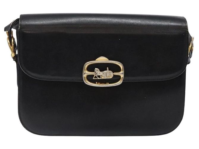 Céline Borsa a Spalla CELINE in Pelle Nera Oro Auth 140224 Nero D'oro - vista 13