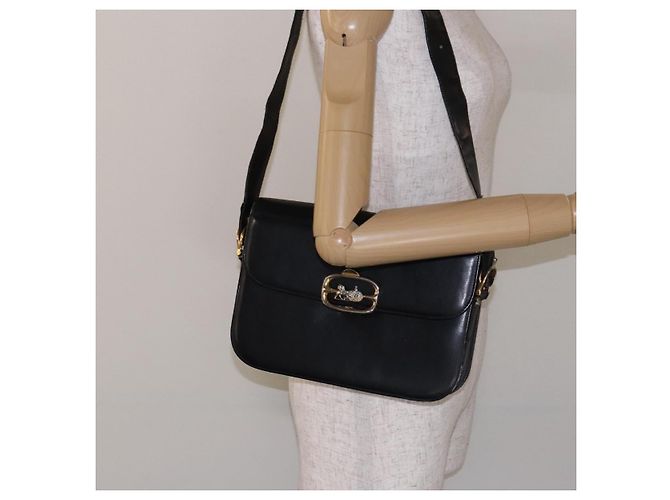 Céline Borsa a Spalla CELINE in Pelle Nera Oro Auth 140224 Nero D'oro - vista 23