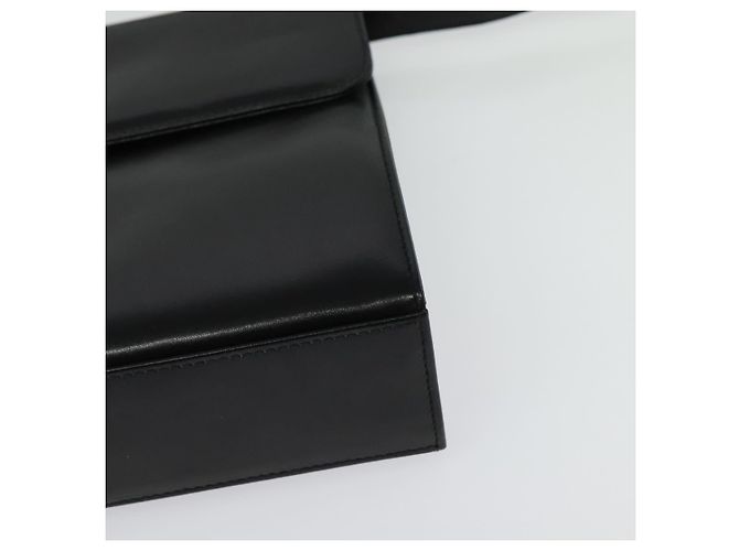 Borsa a Spalla Gancini in Pelle Nera e Oro Salvatore Ferragamo Auth 142187 Nero D'oro - vista 15