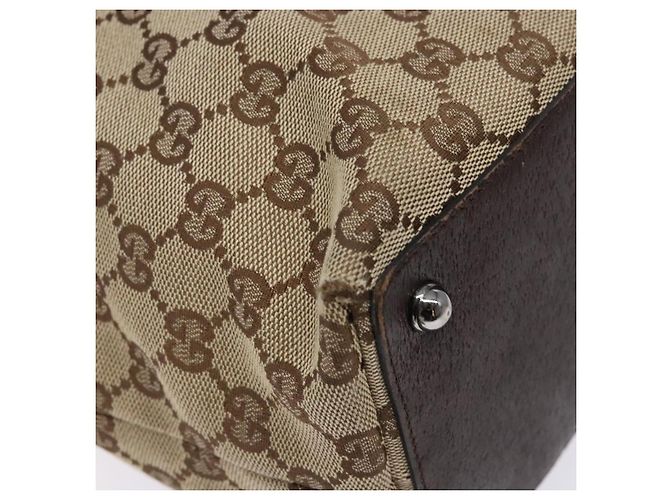 GUCCI GG Canvas Tote Bag Beige Silber 120836 Auth BA5201 - Ansicht 15