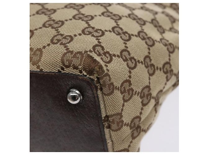 GUCCI GG Canvas Tote Bag Beige Silber 120836 Auth BA5201 - Ansicht 16