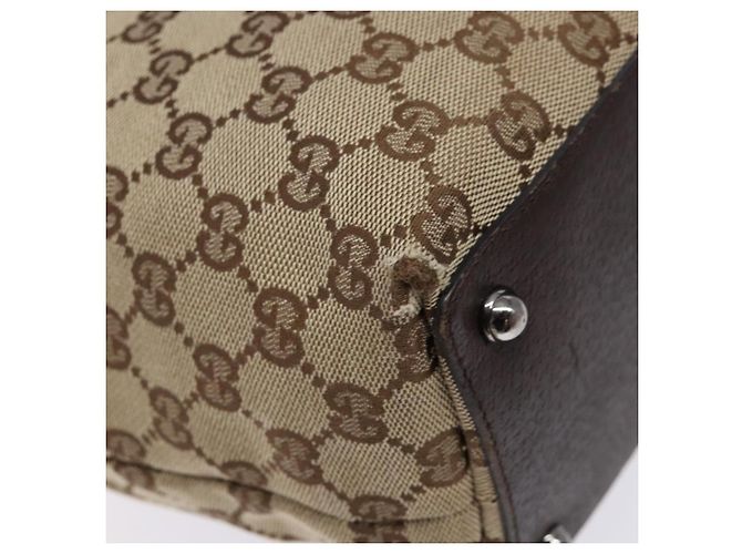 GUCCI GG Canvas Tote Bag Beige Silber 120836 Auth BA5201 - Ansicht 17