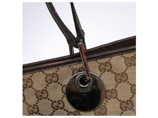 GUCCI GG Canvas Tote Bag Beige Silber 120836 Auth BA5201 - Ansicht 18