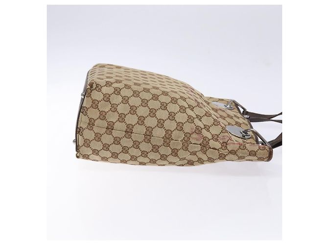 GUCCI GG Canvas Tote Bag Beige Silber 120836 Auth BA5201 - Ansicht 3