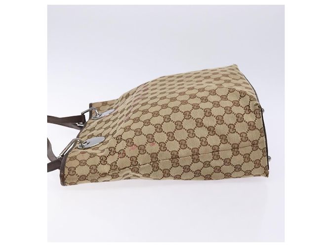 GUCCI GG Canvas Tote Bag Beige Silber 120836 Auth BA5201 - Ansicht 4