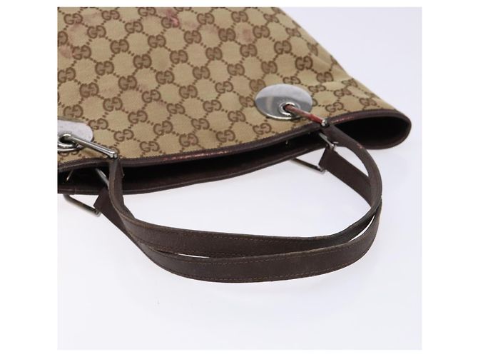 GUCCI GG Canvas Tote Bag Beige Silber 120836 Auth BA5201 - Ansicht 7