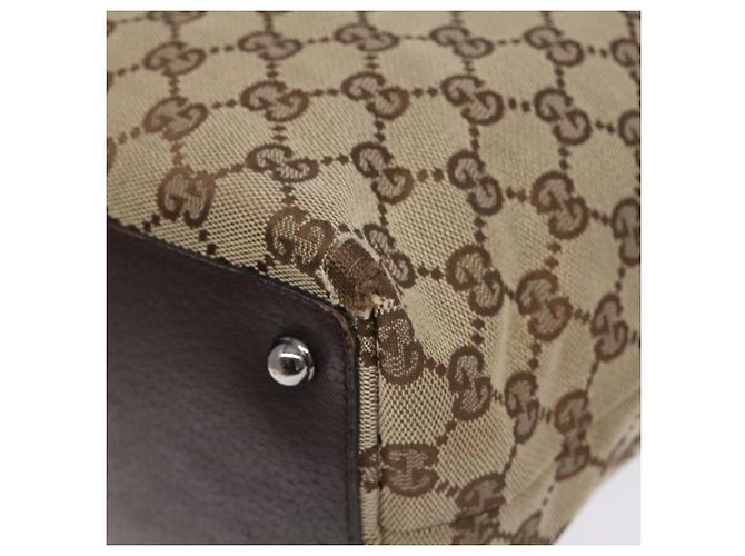 GUCCI GG Canvas Tote Bag Beige Silber 120836 Auth BA5201 - Ansicht 8