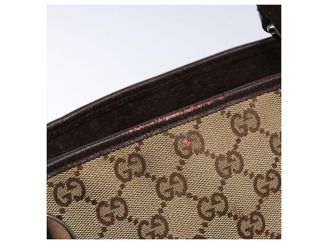GUCCI GG Canvas Tote Bag Beige Silber 120836 Auth BA5201 - Ansicht 9