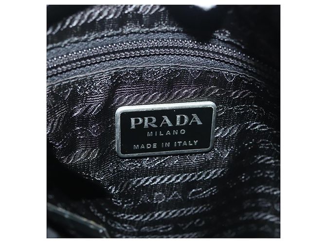 PRADA Schultertasche aus Canvas Leder Beige Schwarz Silber Authentisch bs29206 - Ansicht 19