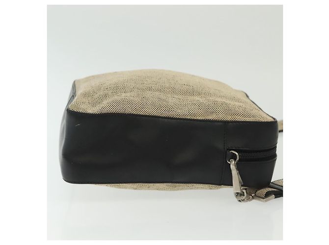 PRADA Schultertasche aus Canvas Leder Beige Schwarz Silber Authentisch bs29206 - Ansicht 3