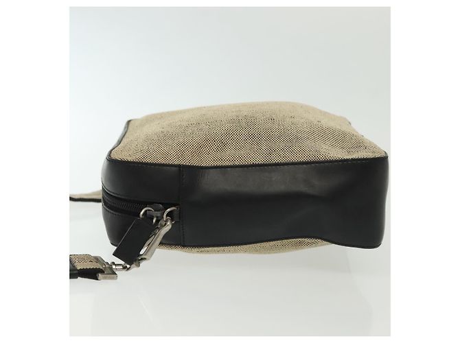 PRADA Schultertasche aus Canvas Leder Beige Schwarz Silber Authentisch bs29206 - Ansicht 4