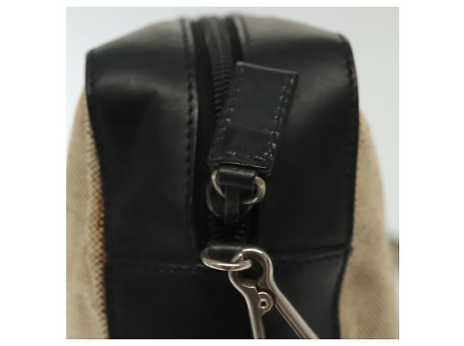 PRADA Schultertasche aus Canvas Leder Beige Schwarz Silber Authentisch bs29206 - Ansicht 9
