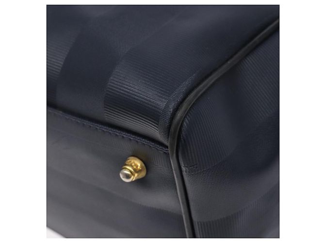 Pequin Sac à main en toile Pecan FENDI bleu marine et or Auth ep10858 Doré - vue 15