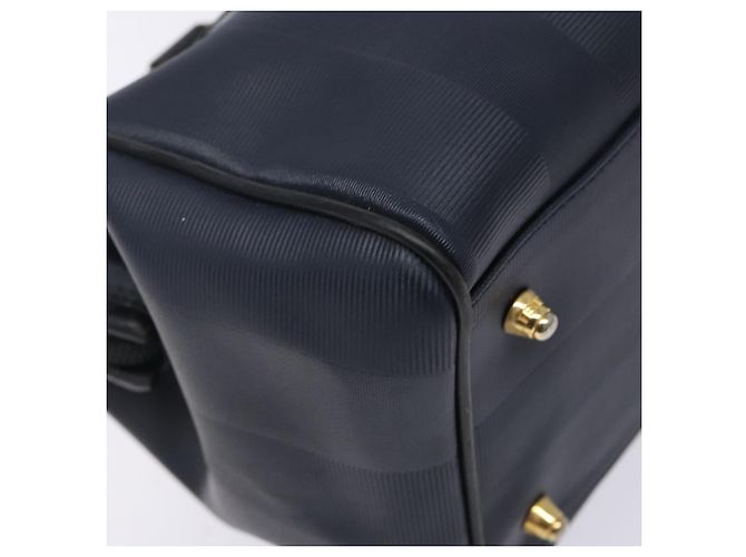Pequin Sac à main en toile Pecan FENDI bleu marine et or Auth ep10858 Doré - vue 17