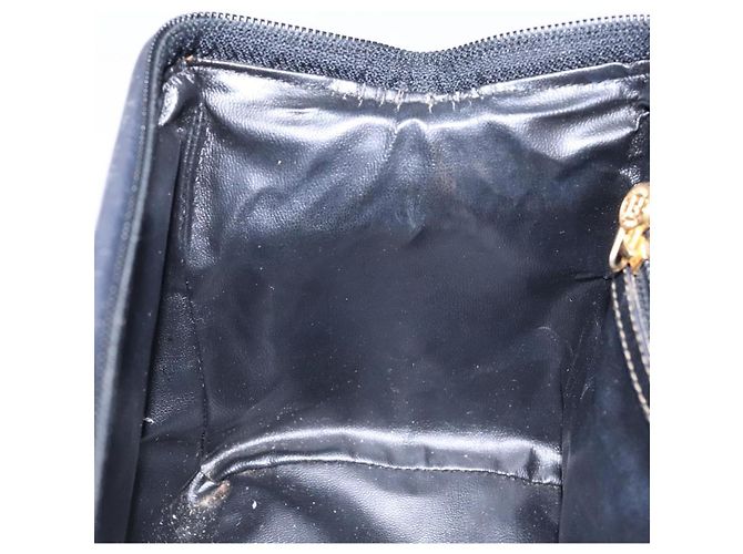 Pequin Sac à main en toile Pecan FENDI bleu marine et or Auth ep10858 Doré - vue 22