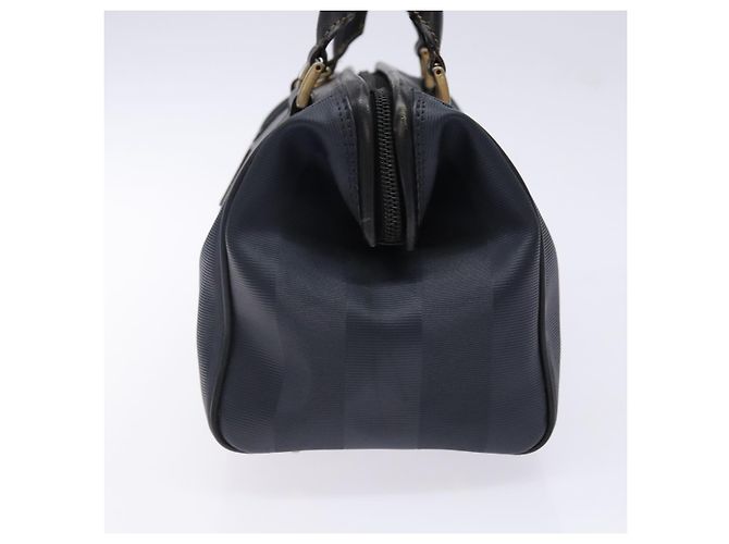 Pequin Sac à main en toile Pecan FENDI bleu marine et or Auth ep10858 Doré - vue 4
