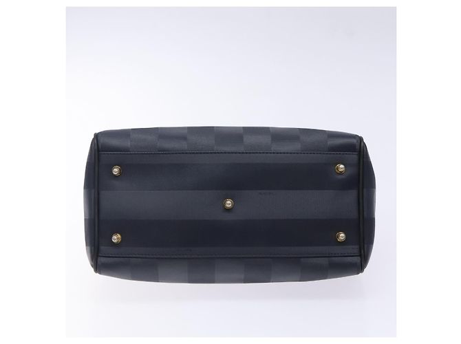 Pequin Sac à main en toile Pecan FENDI bleu marine et or Auth ep10858 Doré - vue 5